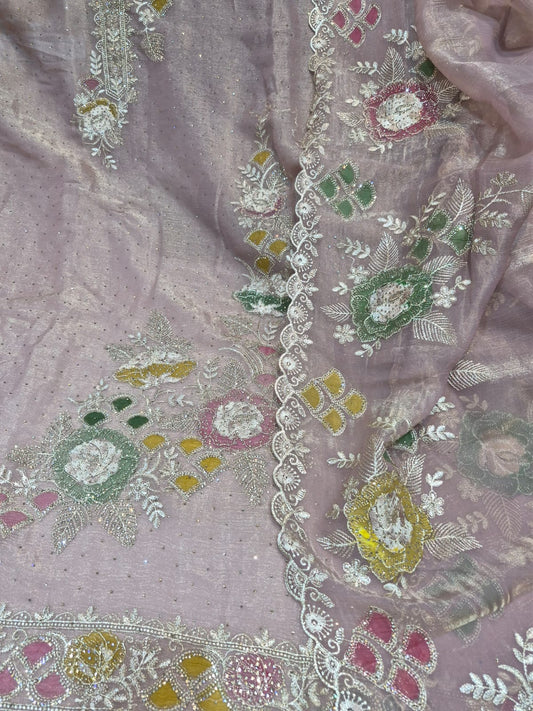 Dusty Mauve Glass Organza