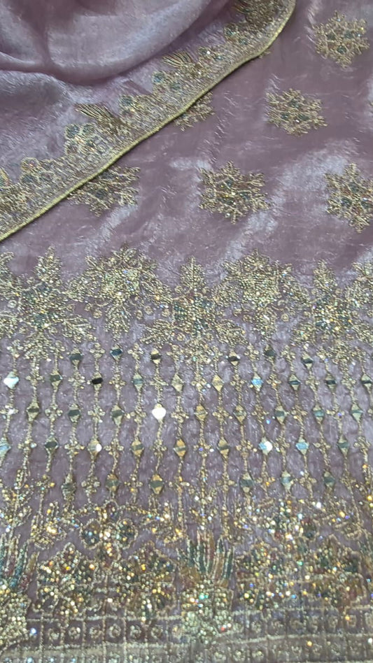 Glass organza mirror work