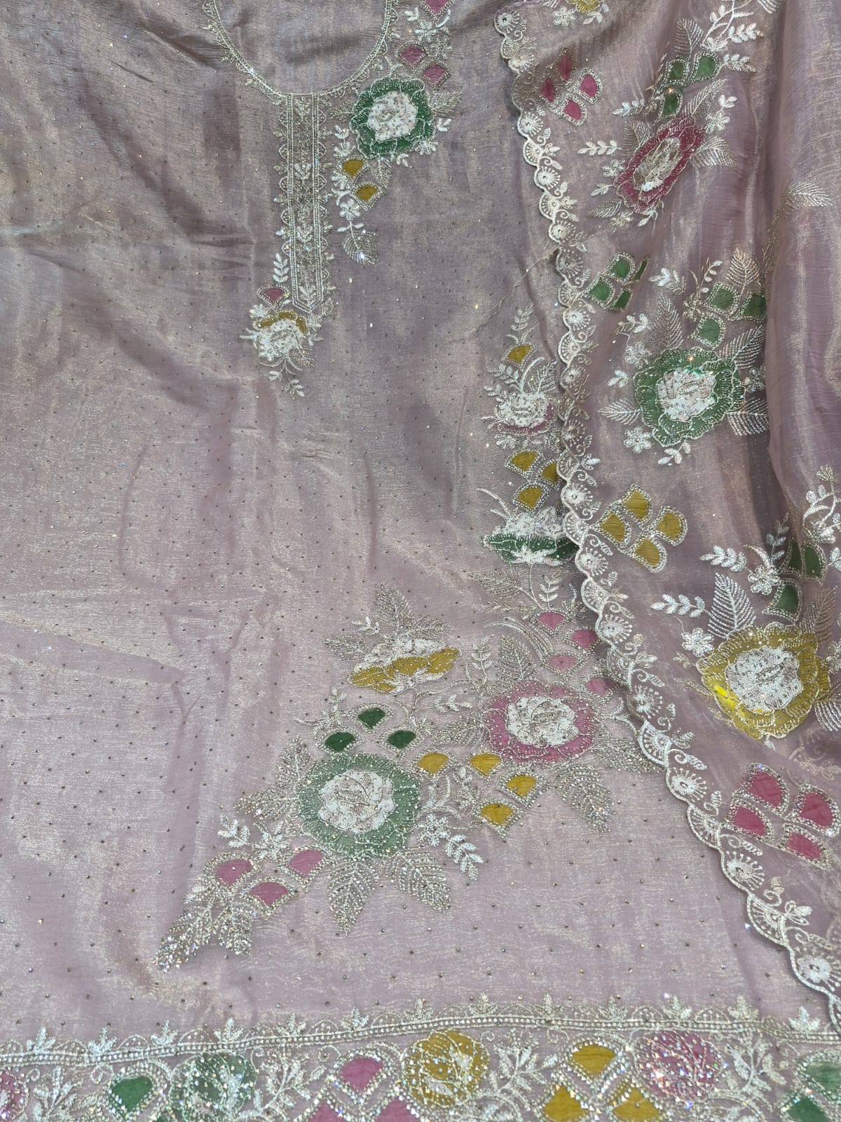 Dusty Mauve Glass Organza