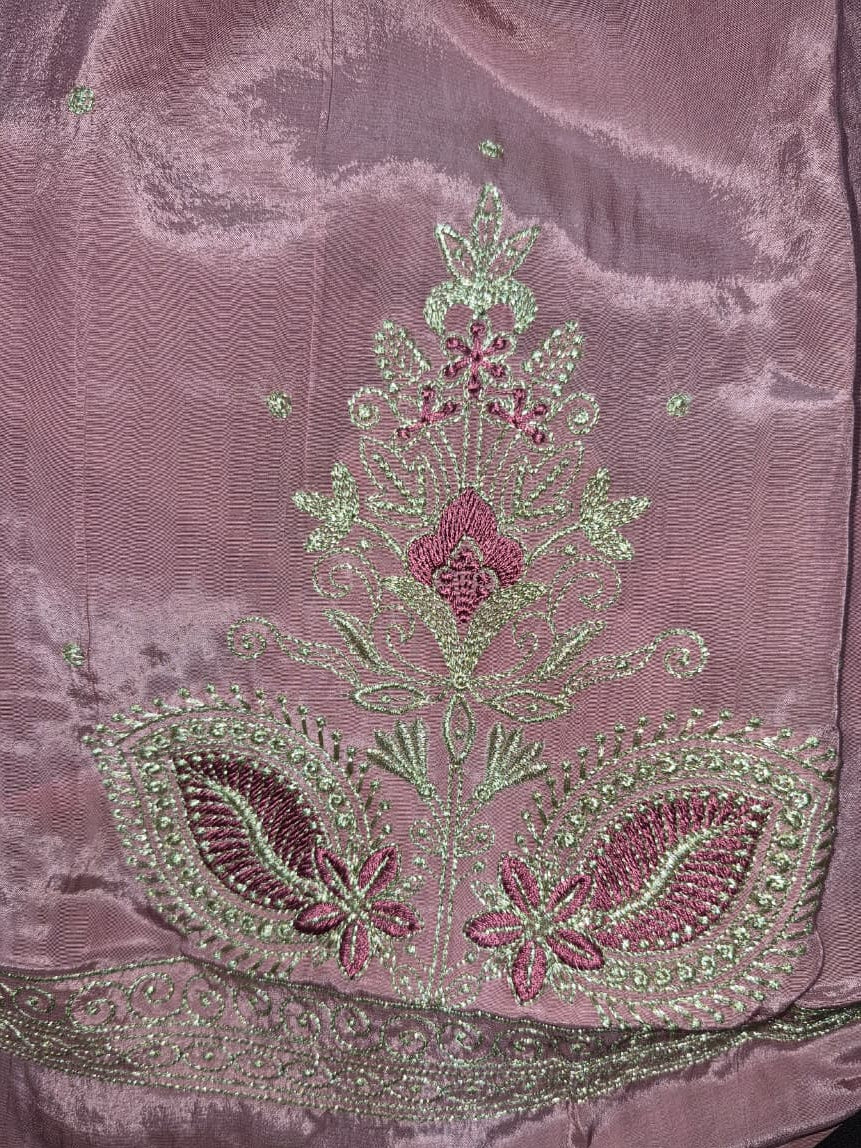 Dusty Pink Kheen Khwab Silk Suit with Kadhai Work
