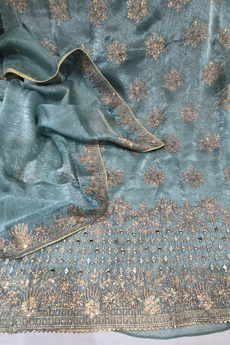 Glass organza sequence work