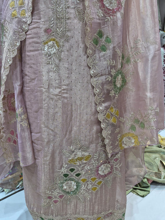 Dusty Mauve Glass Organza